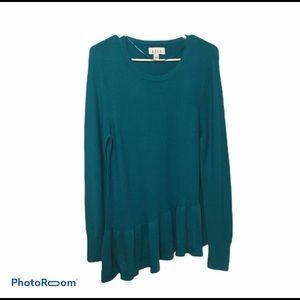 Elle Turquoise L/S Light Weight Sweater NWT